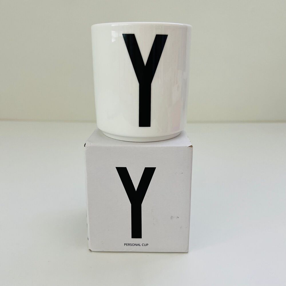 DESIGN LETTERS Porcelain Monogrammed Initial Coffee Mug - Y